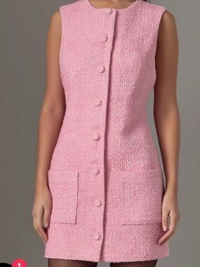 Endless Rose Tweed Pink Mini Dress XS